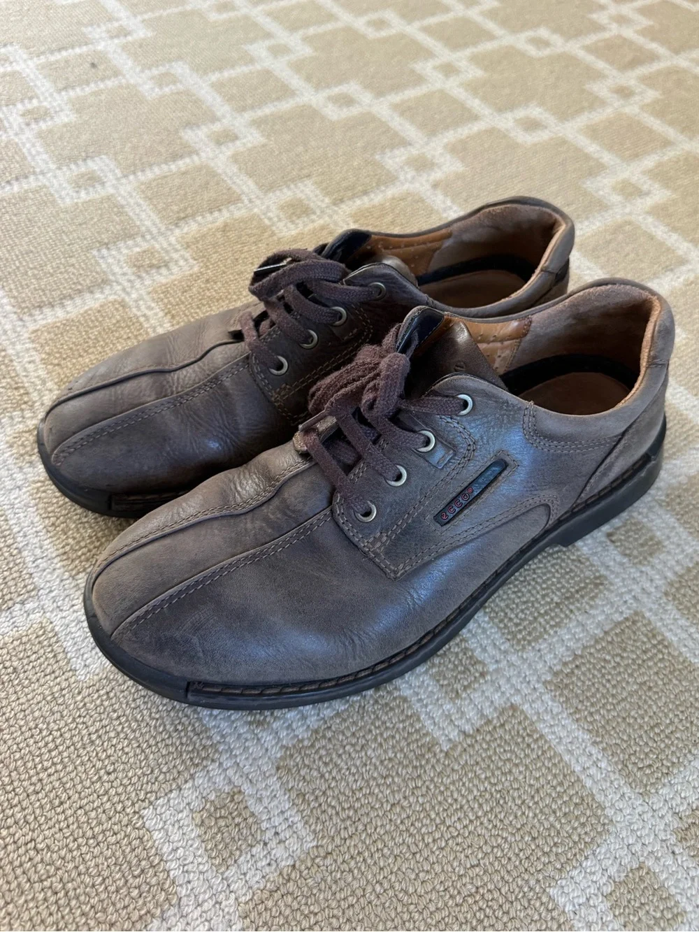 ECCO Distressed Leather Oxford Comfort Shoes Brown EU 43 (US 9-9.5)